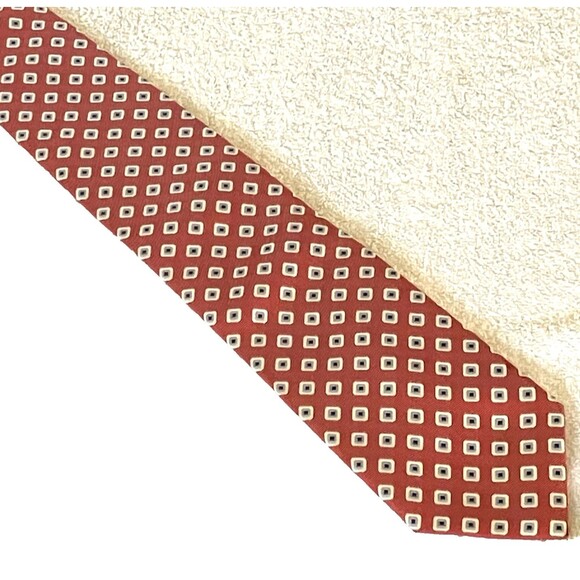 Jos A Bank Tie Repp Weave Diamond Pink Red White Blue Mob Vegas Preppy Y2K - Picture 3 of 9